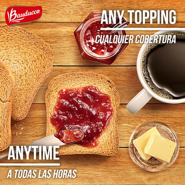 Bauducco Toast - Delicious, Light & Crispy Toasted Bread - Original & Whole Wheat - Ready-to-Eat Breakfast Toast & Sandwich Brea