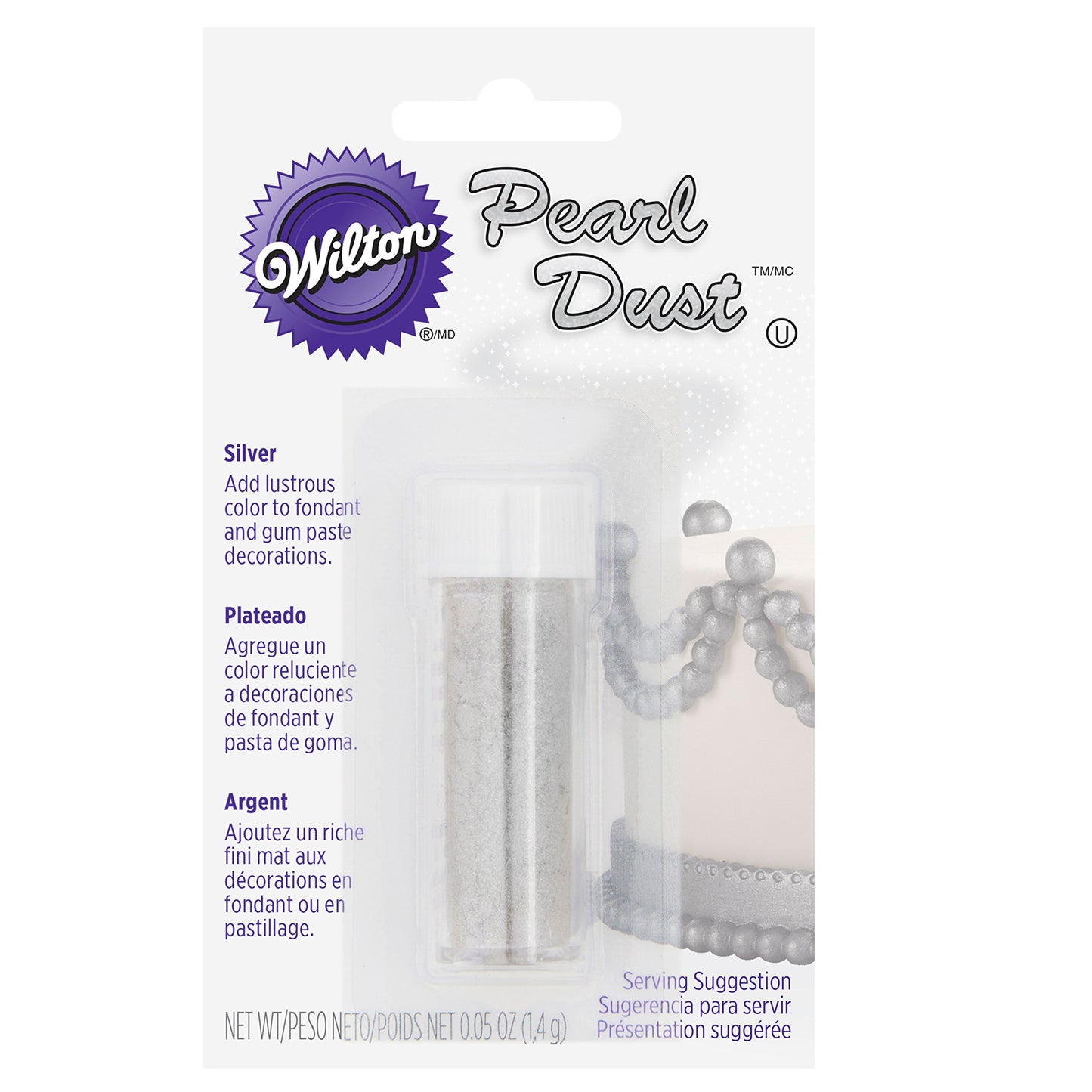 Wilton Silver Pearl Dust, 0.5 oz. - Edible Decorating Powder, Model 703-218