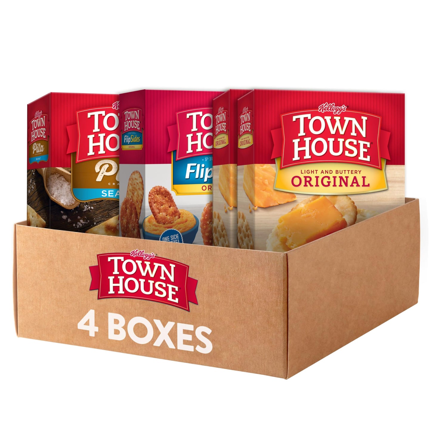 Kellogg'S Town House Crackers, Party Snacks, Party Pack, Variety Pack (4 Boxes)