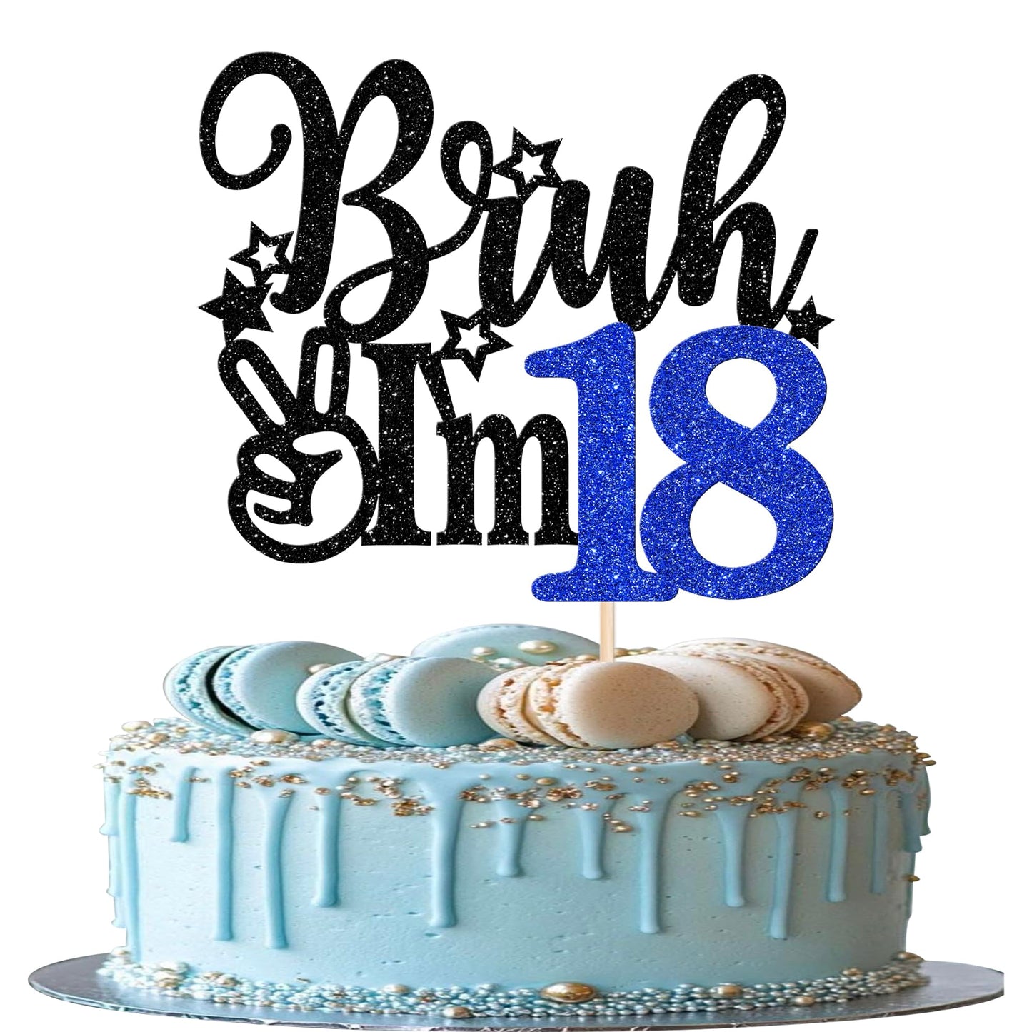Rsstarxi Cake Topper - 18th Birthday Decoration - Blue - Model XM1222-18