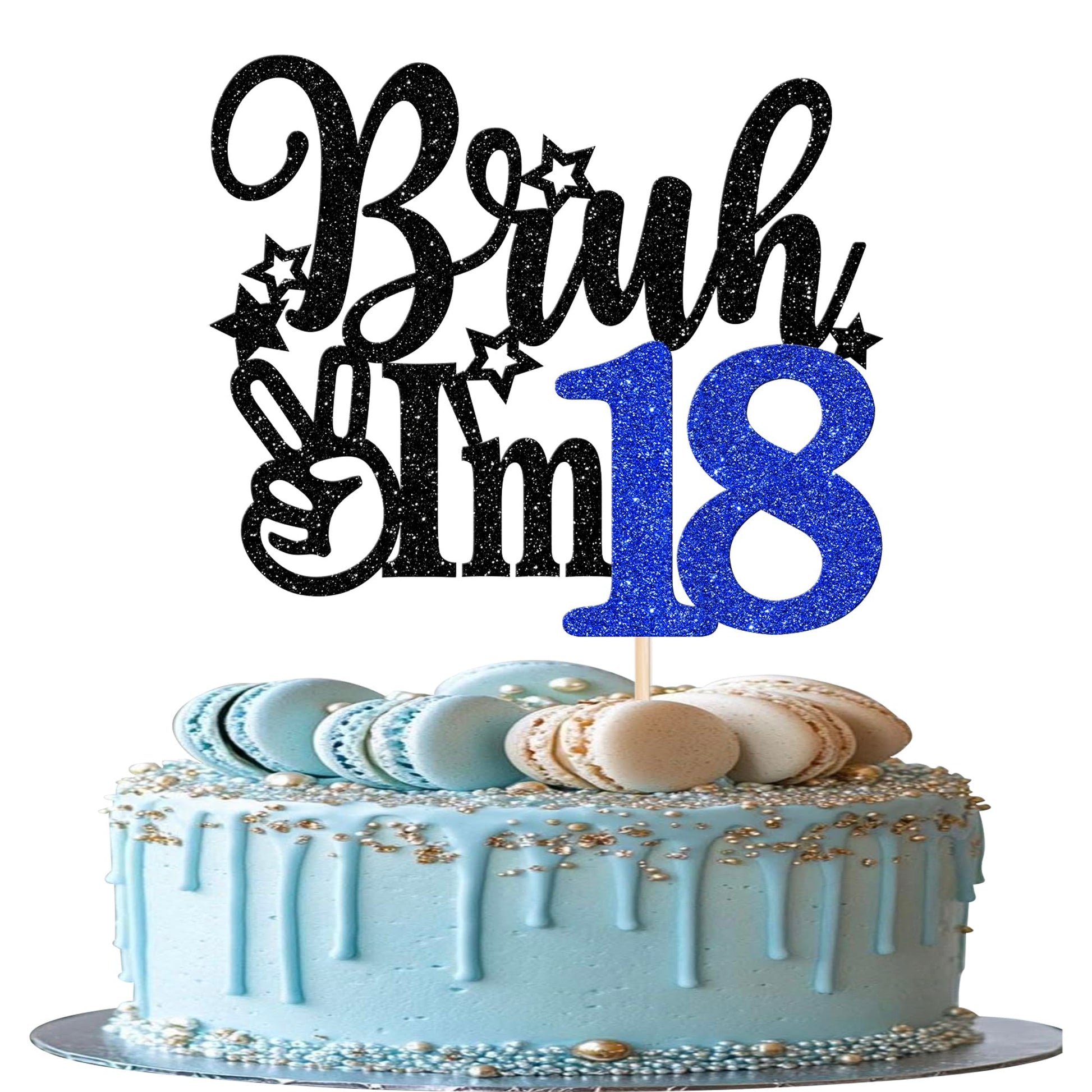 Rsstarxi Cake Topper - 18th Birthday Decoration - Blue - Model XM1222-18