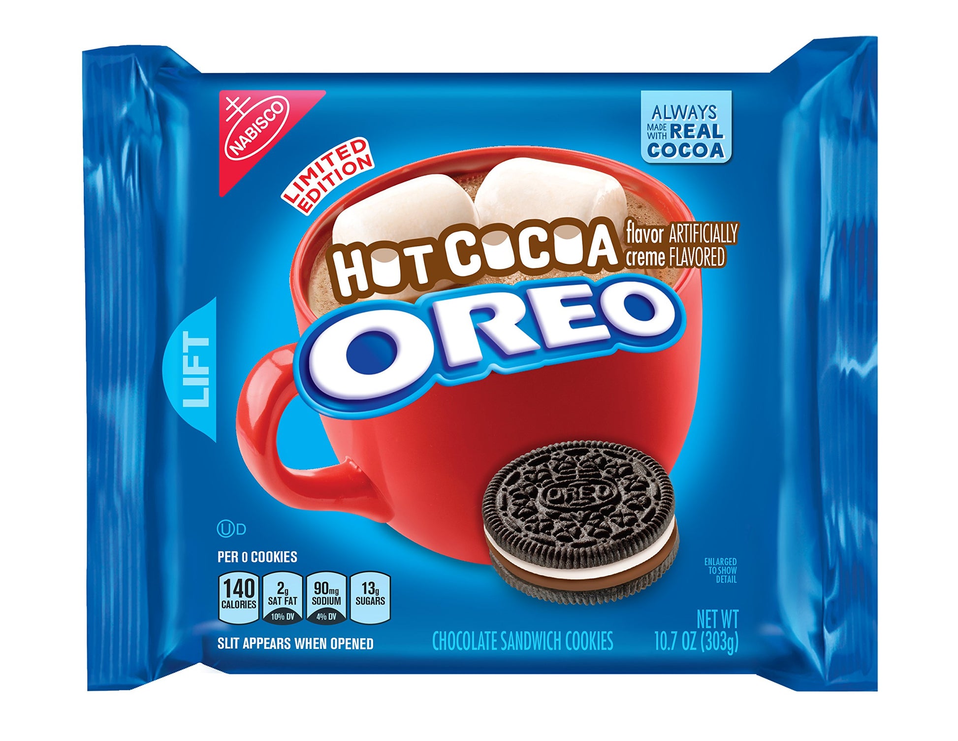 Oreo Hot Cocoa Chocolate Sandwich Cookies  Special Release  10.7 Ounce