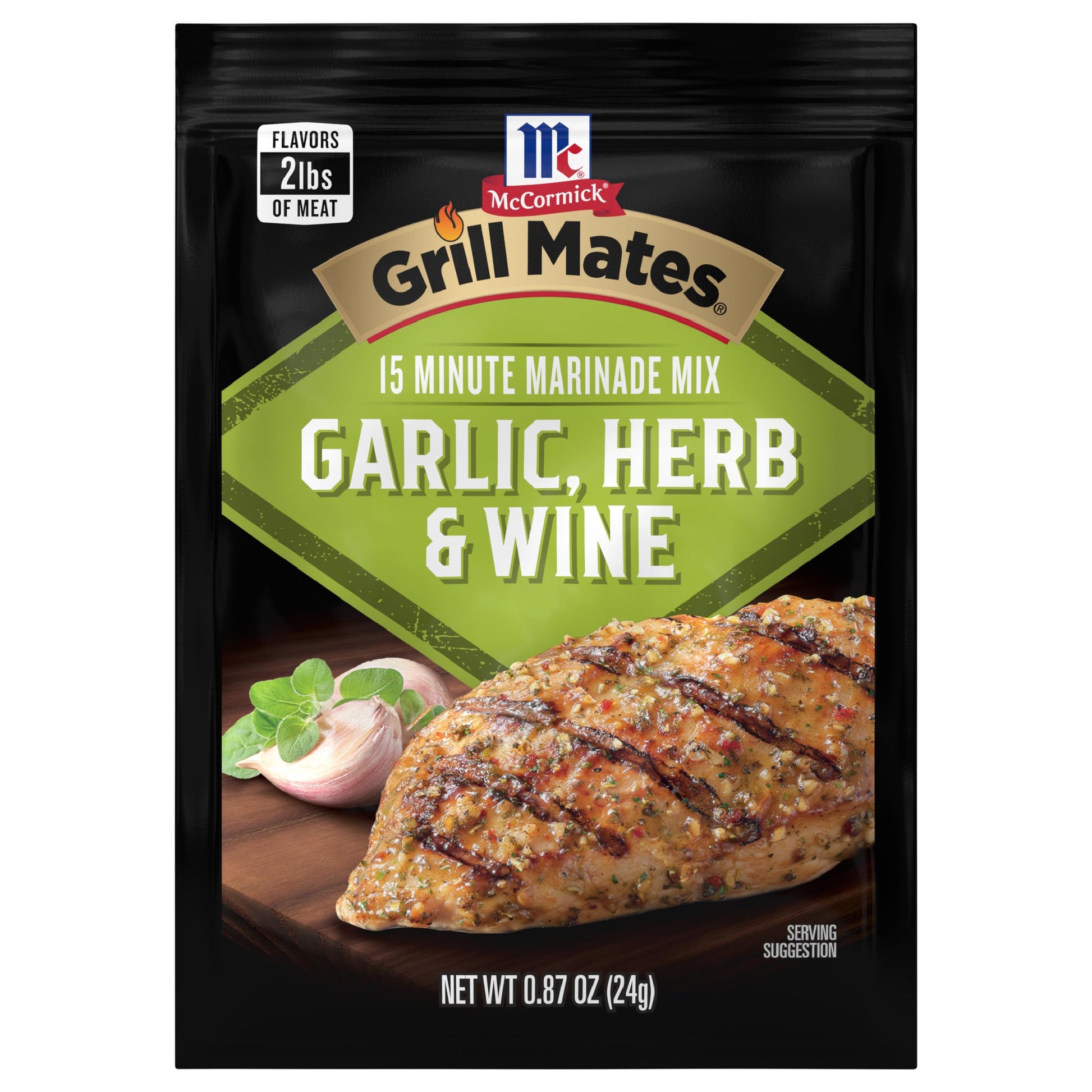 McCormick Grill Mates Garlic, Herb & Wine Marinade Mix, 0.87 oz, Pack of 1