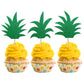 Rsstarxi Pineapple Cupcake Toppers - 30 Pack, Glitter Design 12, Card Stock, Food Grade Sticks for Hawaiian Luau Parties