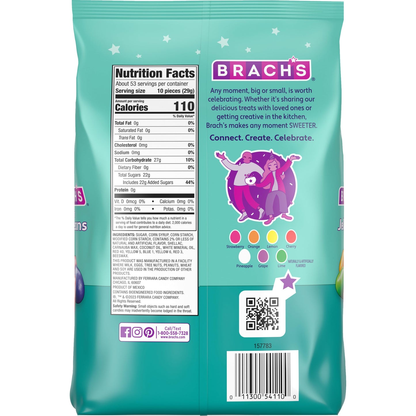 Brach s Classic Jelly Beans, Candy, Assorted Flavors, Bulk Bag, 54 oz (2 ct)