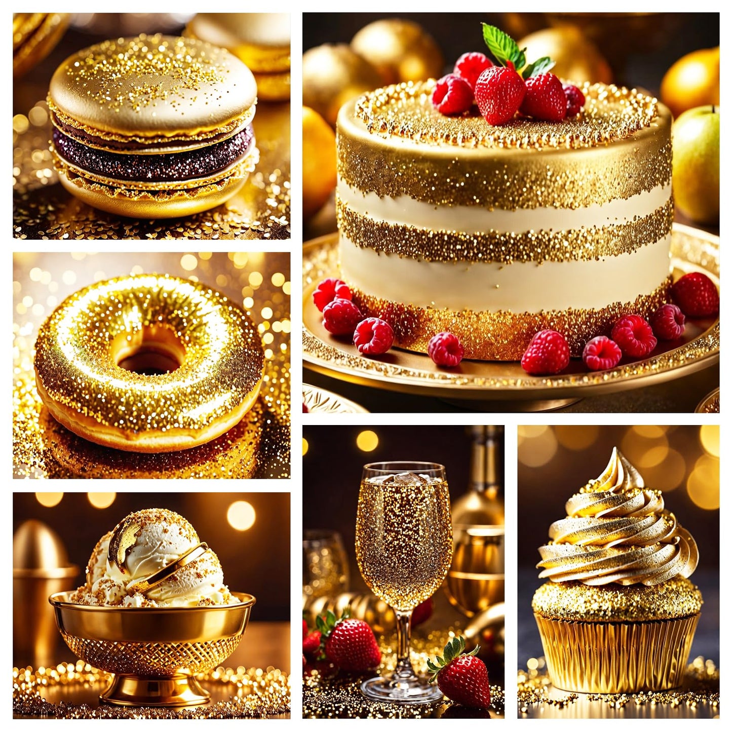 Jelife Gold Edible Glitter for Drinks & Cake Decorating - 12g Super Gold Brew Dust
