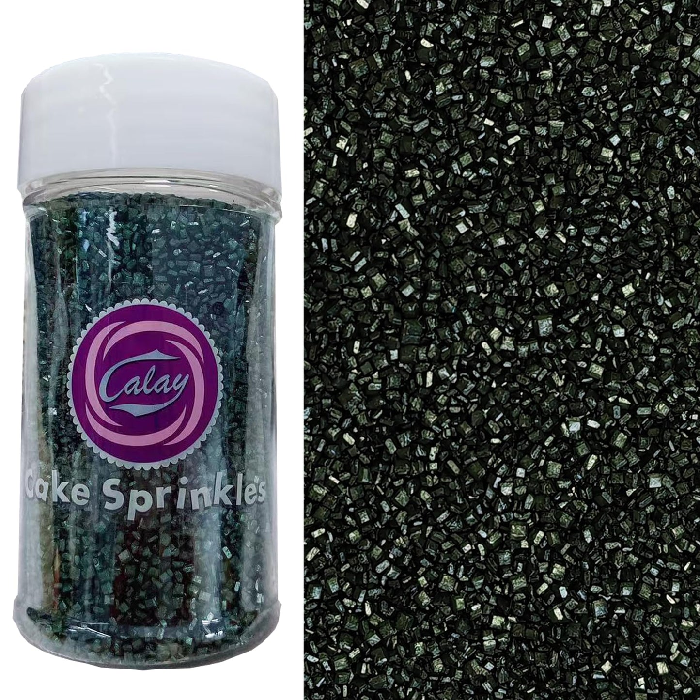 Sentovac Black Sanding Sugar for Baking Edible Sparkling Sugar Sprinkles Coarse Sugar Crystals for Baking Topping Cake Cookie Cu