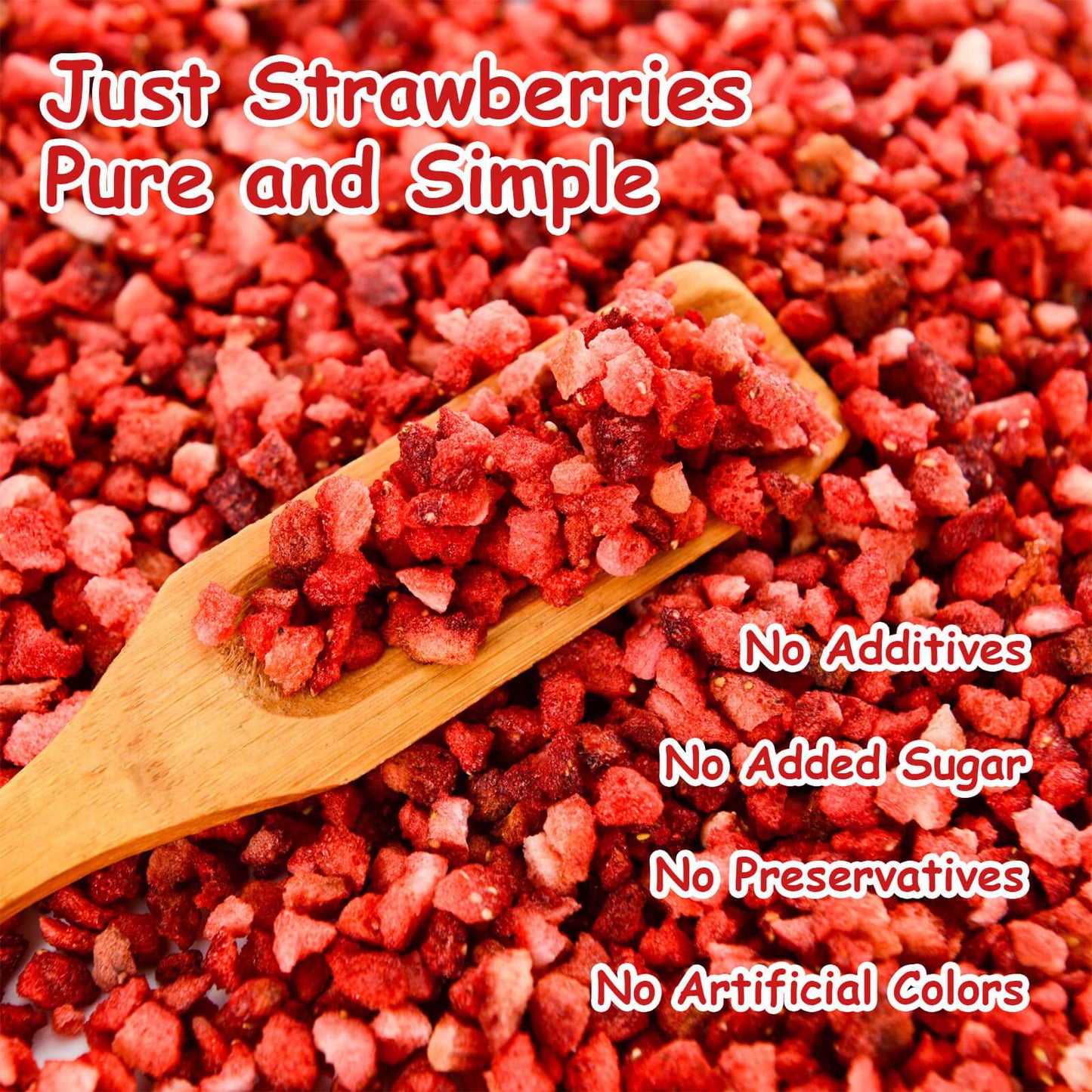 10oz Freeze Dried Strawberry Pieces - Dehydrated Strawberry Snack - Perfect for Smoothies, Yogurt, Baking, and Casual Snacks (10