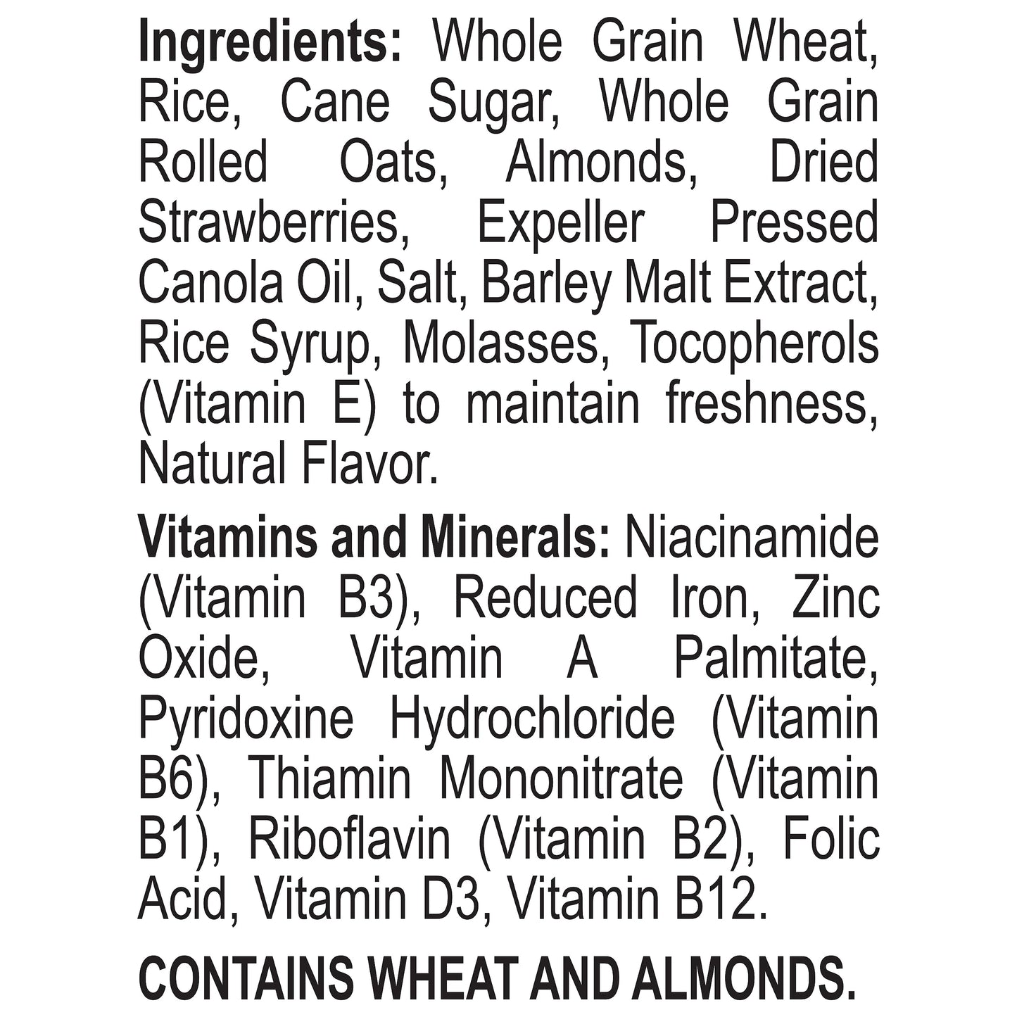 Great Grains Red Berry Almond Crunch Cereal, Strawberry Cereal with Granola Clusters and Sliced Almonds, Non-GMO Project Verifie