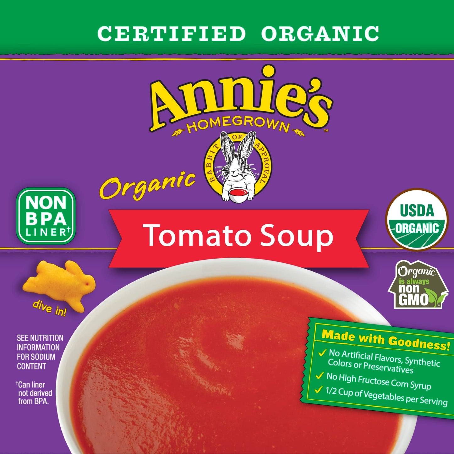 Annies Organic Tomato Canned Soup, Non-Gmo, 14.3 Oz