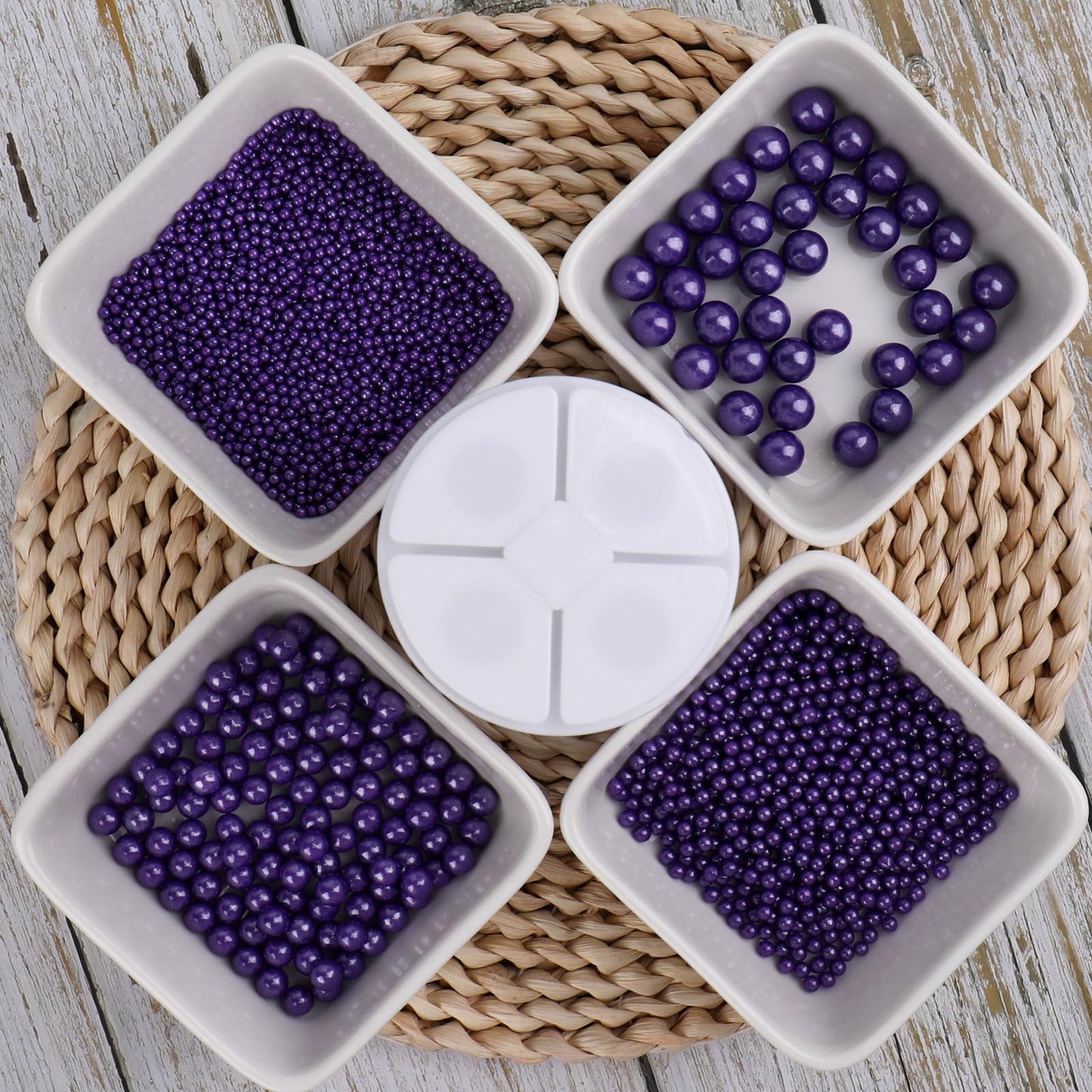 Sprinkles For Cake Decorating, Purple Pearl Sprinkles 4 Sizes Mix For Cake Cupcake Cookie Baking Donuts Ice Cream Toppings