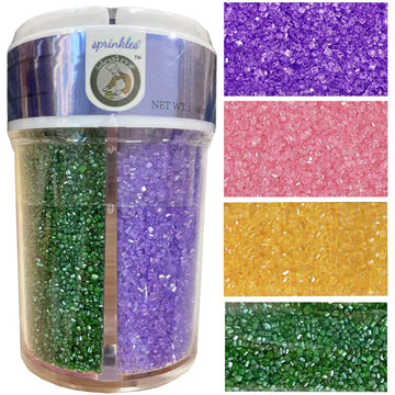 Sentovac 4-Colors Sanding Sugar for Baking Edible Sparkling Sugar Sprinkles Coarse Sugar Crystals for Baking Cake Cookie Cupcake