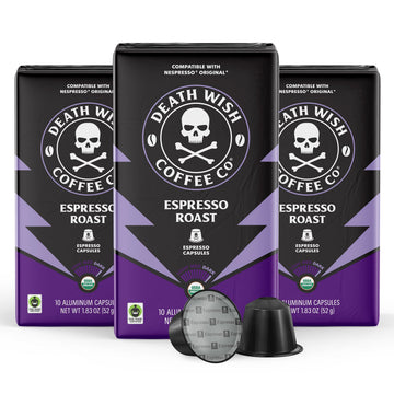 Death Wish Coffee  Espresso Roast Capsules Compatible with Nespresso Original Machines