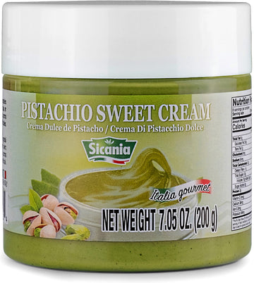 Sicania - Premium Pistachio Cream, 7.05 Oz (200G) - Authentic Italian, Gluten-Free, Non-Gmo - Gourmet Spread For Desserts, Pastr