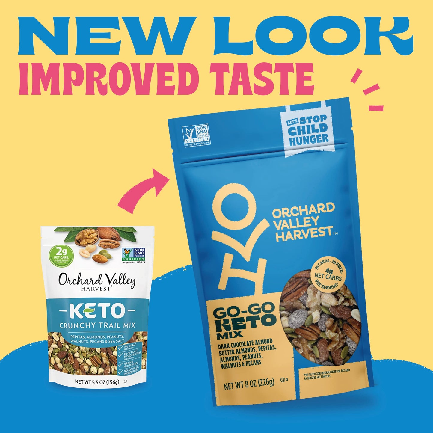 Orchard Valley Harvest Go-Go Keto Mix, 1.85 oz., Pack of 14 - Low Carb Snack, Healthy Keto-Friendly Trail Mix
