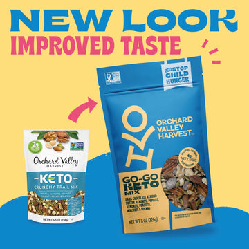 Orchard Valley Harvest Go-Go Keto Mix, 1.85 oz., Pack of 14 - Low Carb Snack, Healthy Keto-Friendly Trail Mix