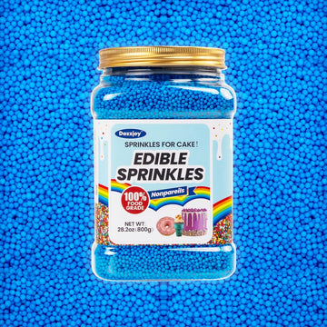 Edible Nonpareils, Blue Sprinkles, Food Grade, Bulk 800g, Cake Toppers and Cake Decorations, Ice Cream, Wedding Party Valentines