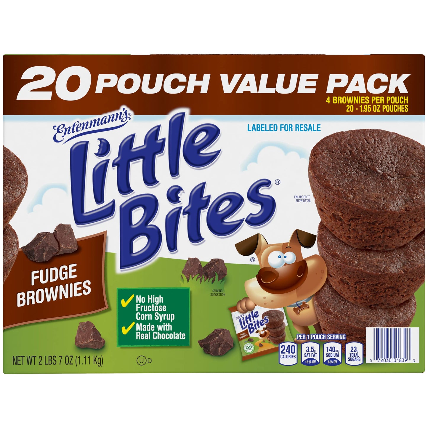 Entenmanns Little Bites Fudge Brownie Mini Muffins | 4 Pack (80 Pouches Total)