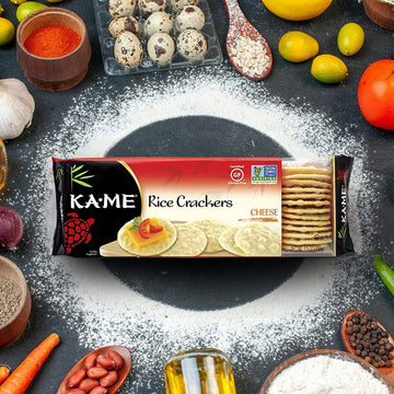 Ka-Me Cheese Rice Crackers 3.5 Oz, Authentic Asian Ingredients, Certified Gluten-Free, No Artificial Flavors/Colors, Non Gmo - (