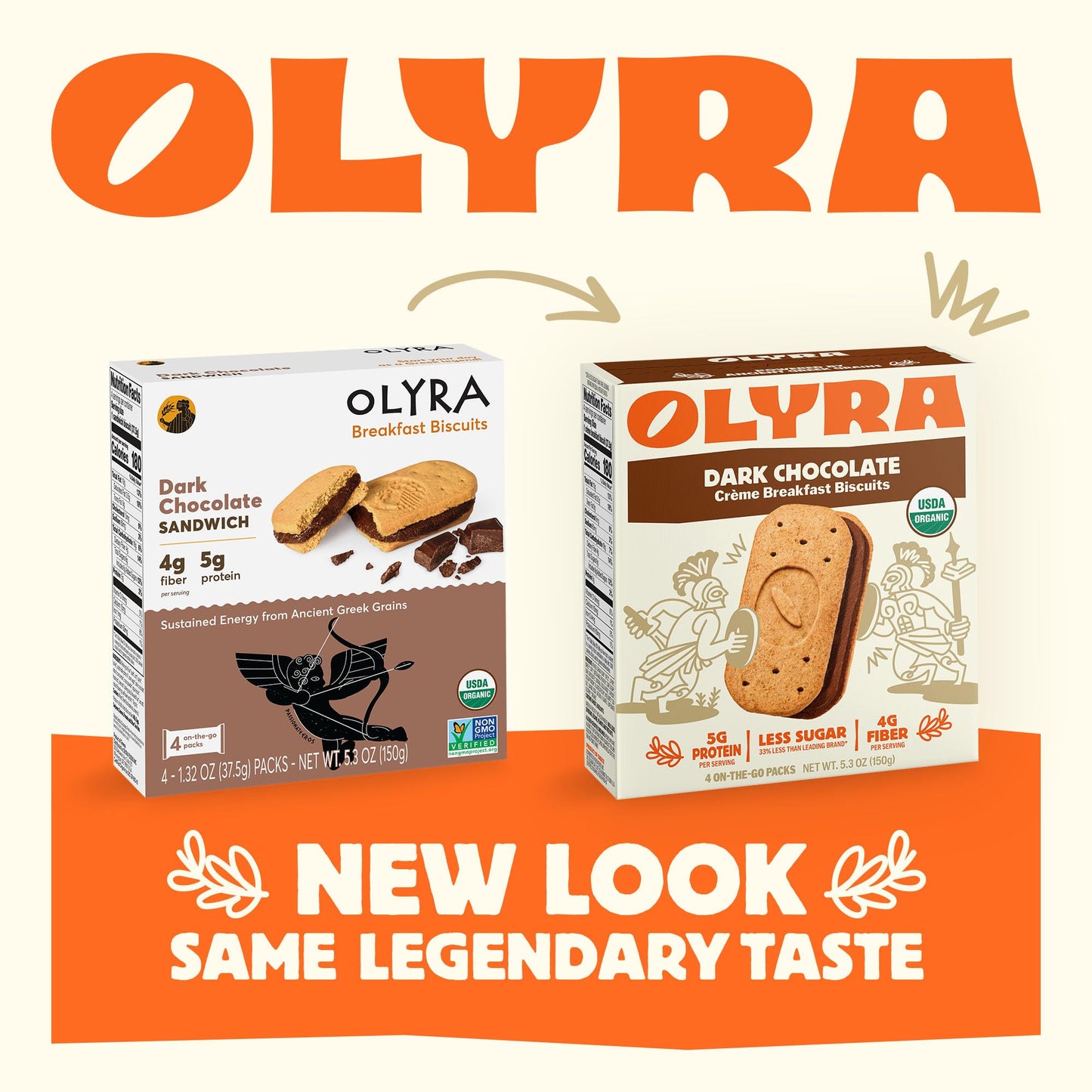 Olyra Dark Chocolate Sandwich Breakfast Biscuits, Healthy Snacks for Adults and Kids, Low Sugar, Organic Vegan Cookies, Office S