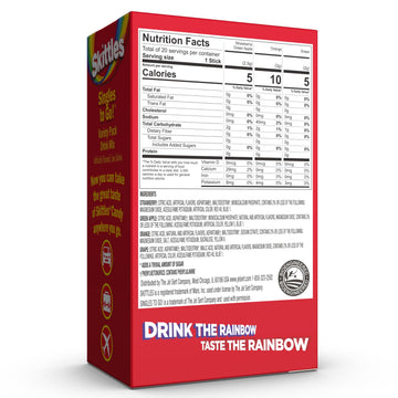 SINGLES TO GO! Skittles Singles To Go Variety Pack, Zero Sugar, 20 Single Servings, 1.92 Ounce