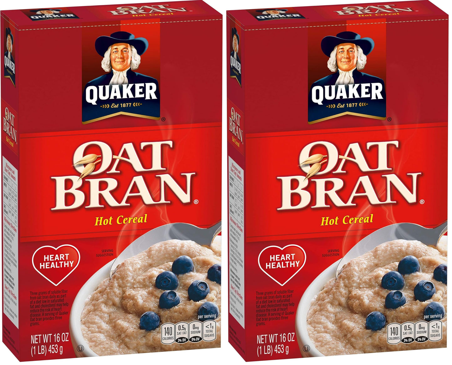 Quaker Hot Oat Bran Hot Cereal, 16 Ounce Box (Pack of 2)