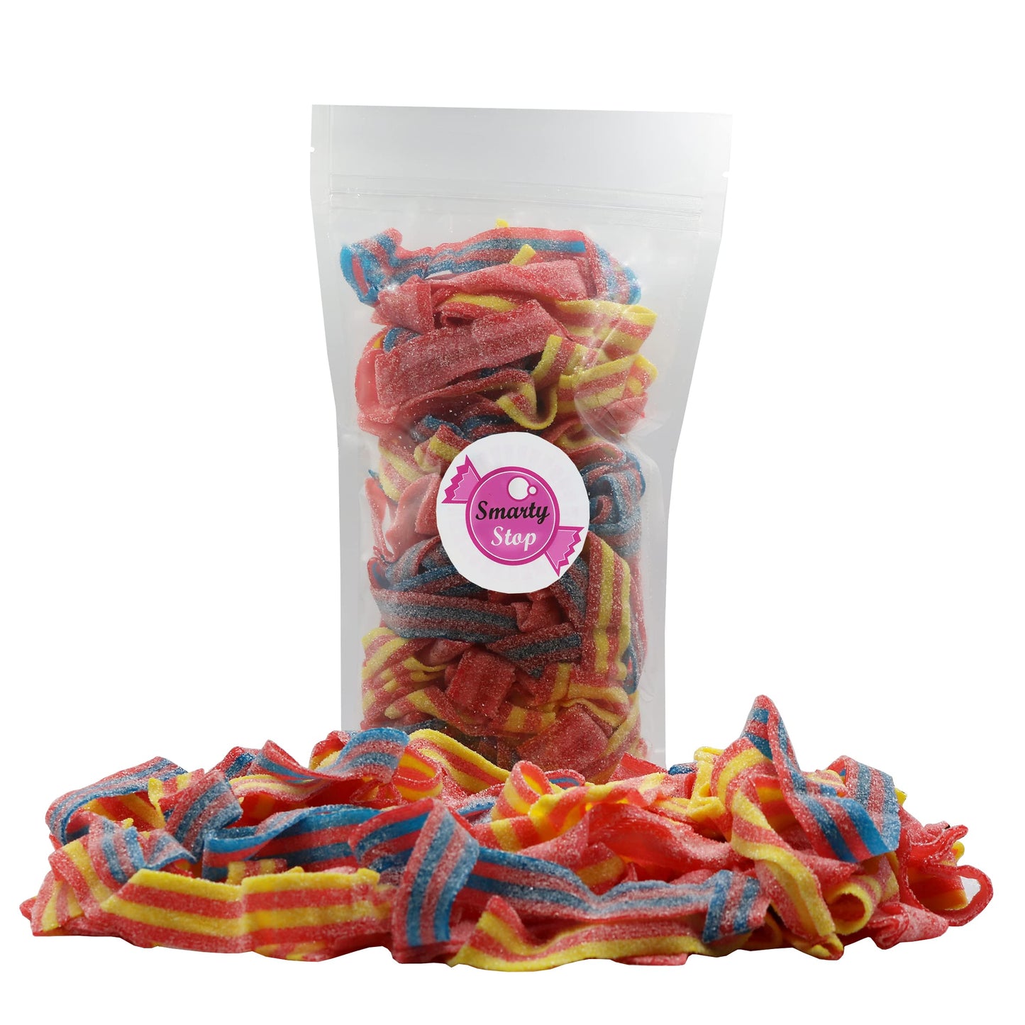 Smarty Stop Sour All Flavor Gummy Belts Candy 1 Pound (Mixed Berries And Banana)