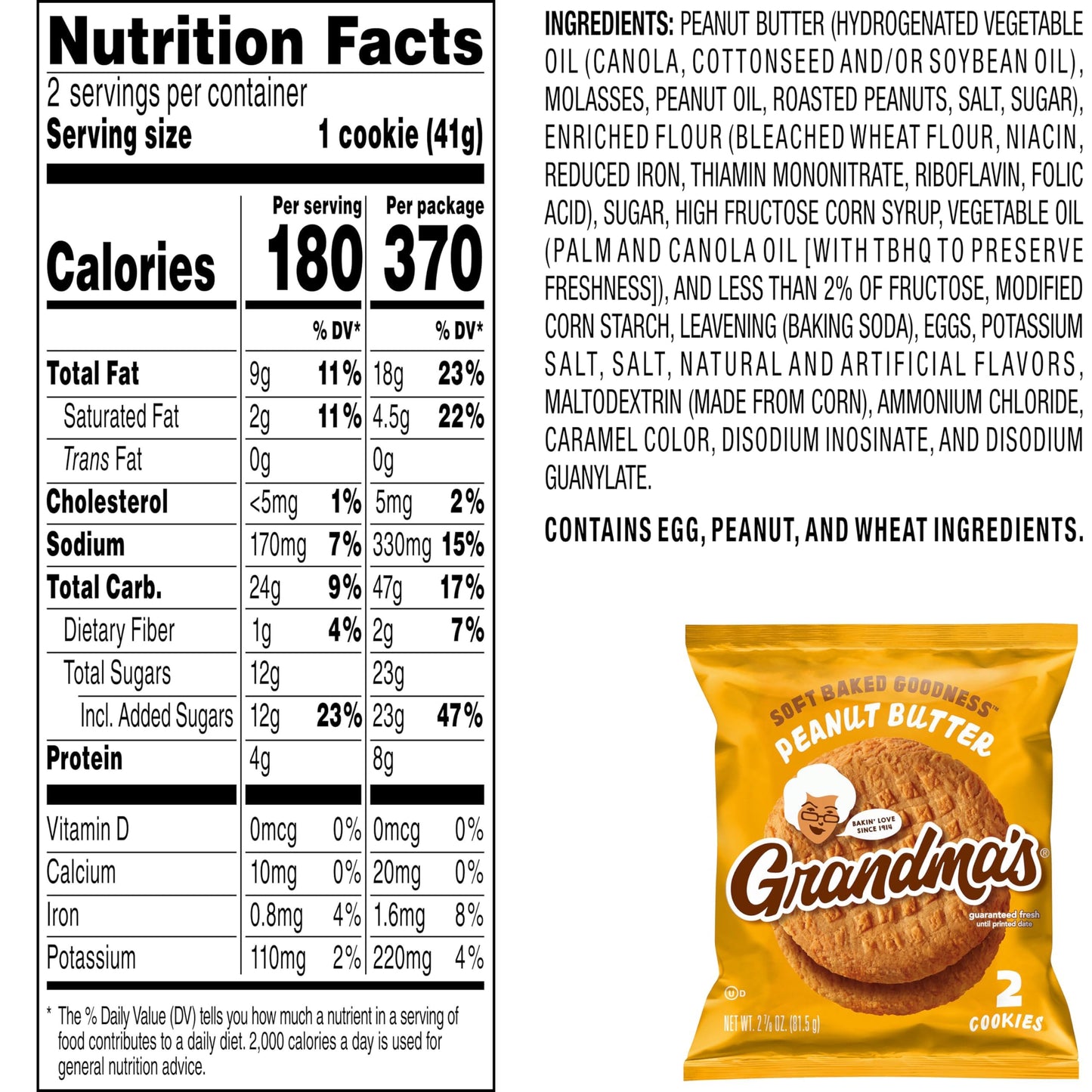 Grandma Cookies Peanut Butter - Pack Of 8 (2.12Oz Each) For Halloween, Christmas And More In A Nikan Supplies Bag