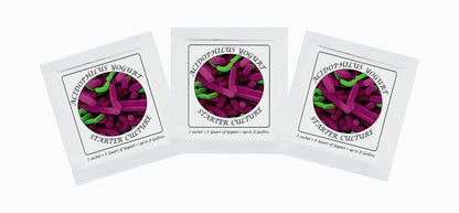 Yogurt Starter Cultures - Pack of 3 Freeze-dried Culture Sachets for Acidophilus Yogurt