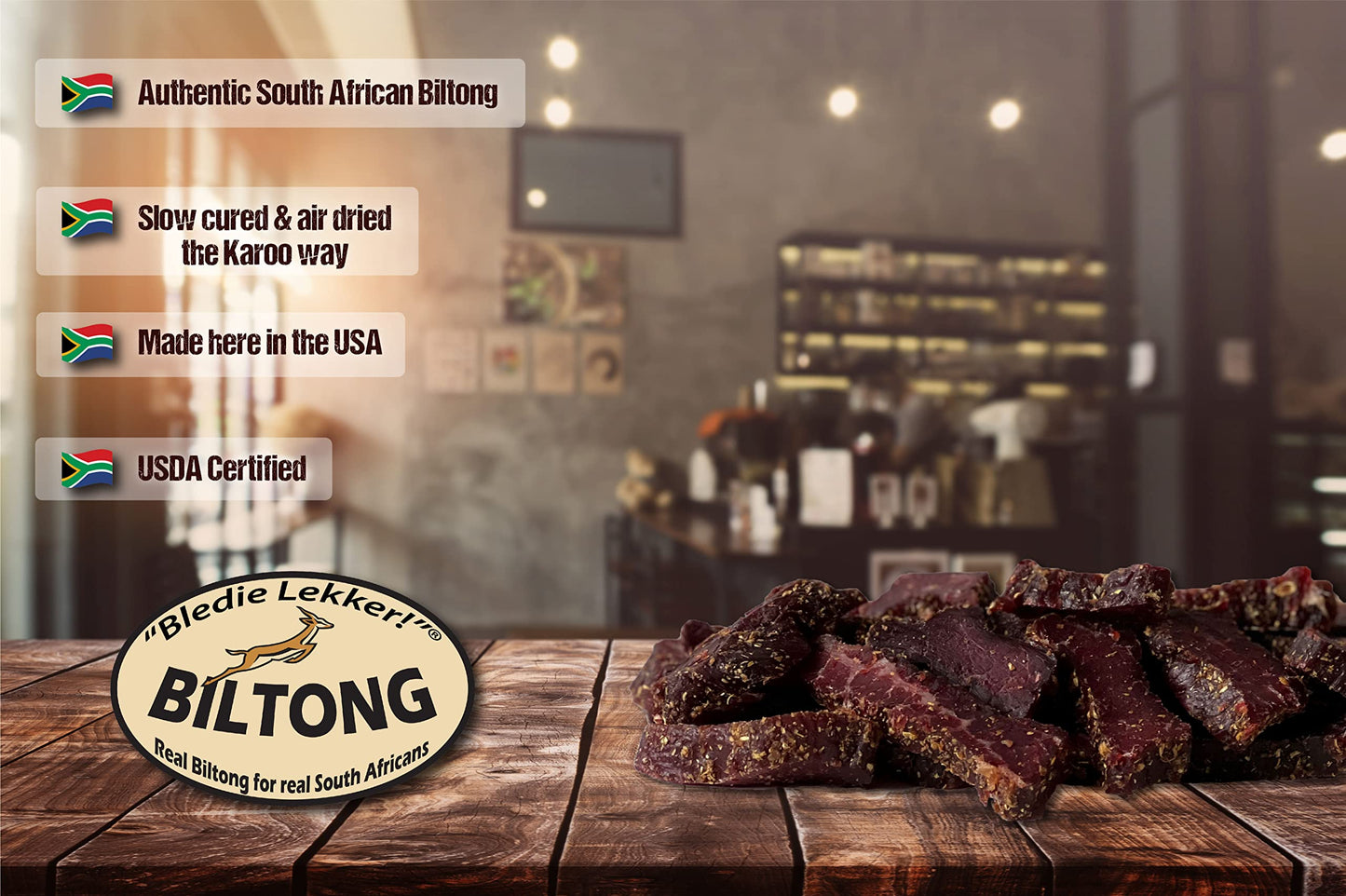 Bledie Lekker Biltong Chunks One Pound Resealable Bag - 16Oz