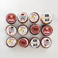 Ephlyn 54Pcs Graduation Cupcake Toppers Wafer Paper Red Grad Caps 1.8cm