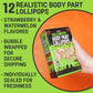 Sweetzo Halloween Body Parts Candy Lollipops, 12 Count, Individually Wrapped, Small Goodie Bag Fillers