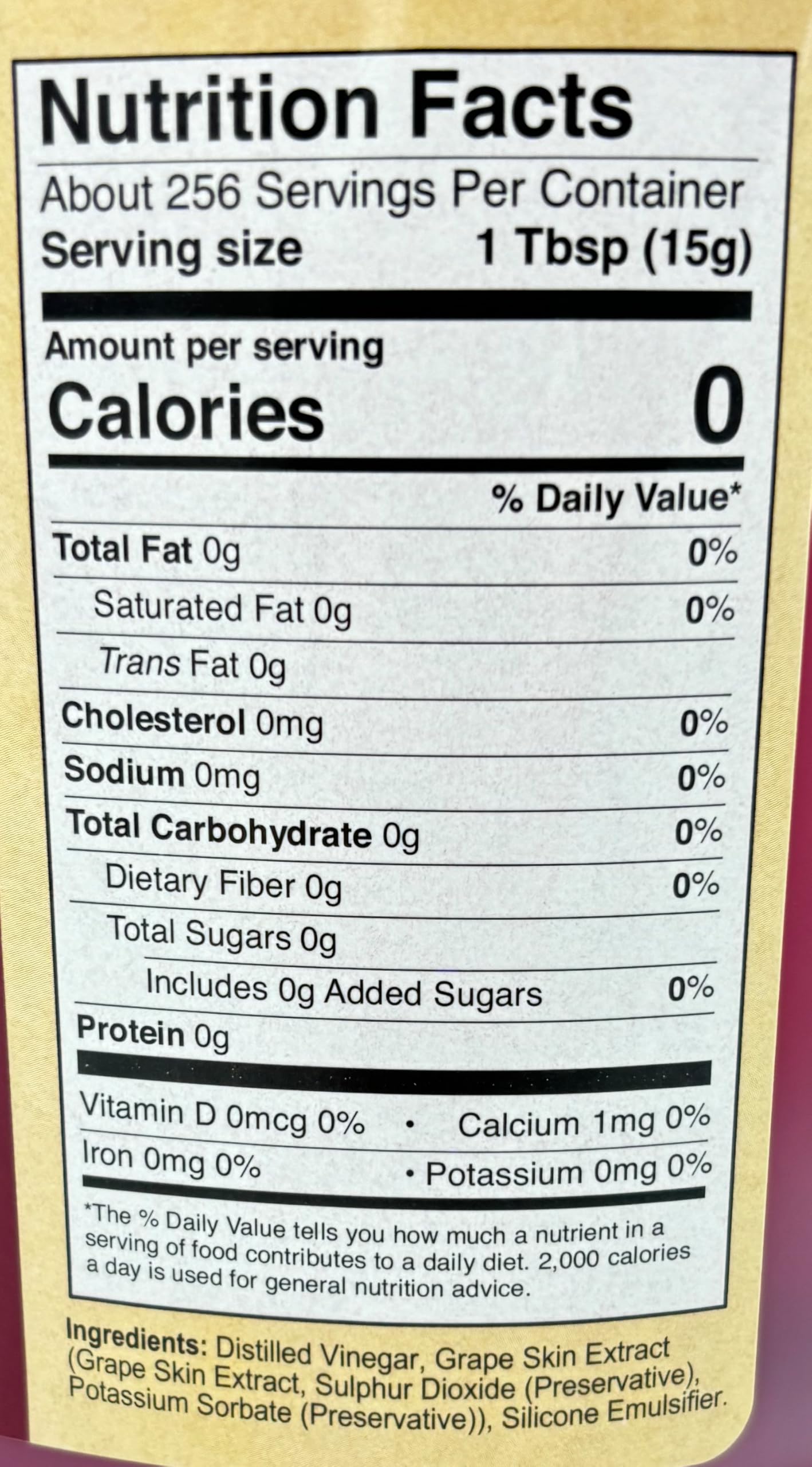 Chefs Quality Red Vinegar 5% Acidity 1 Gallon - Made in USA, 128 Fl Oz