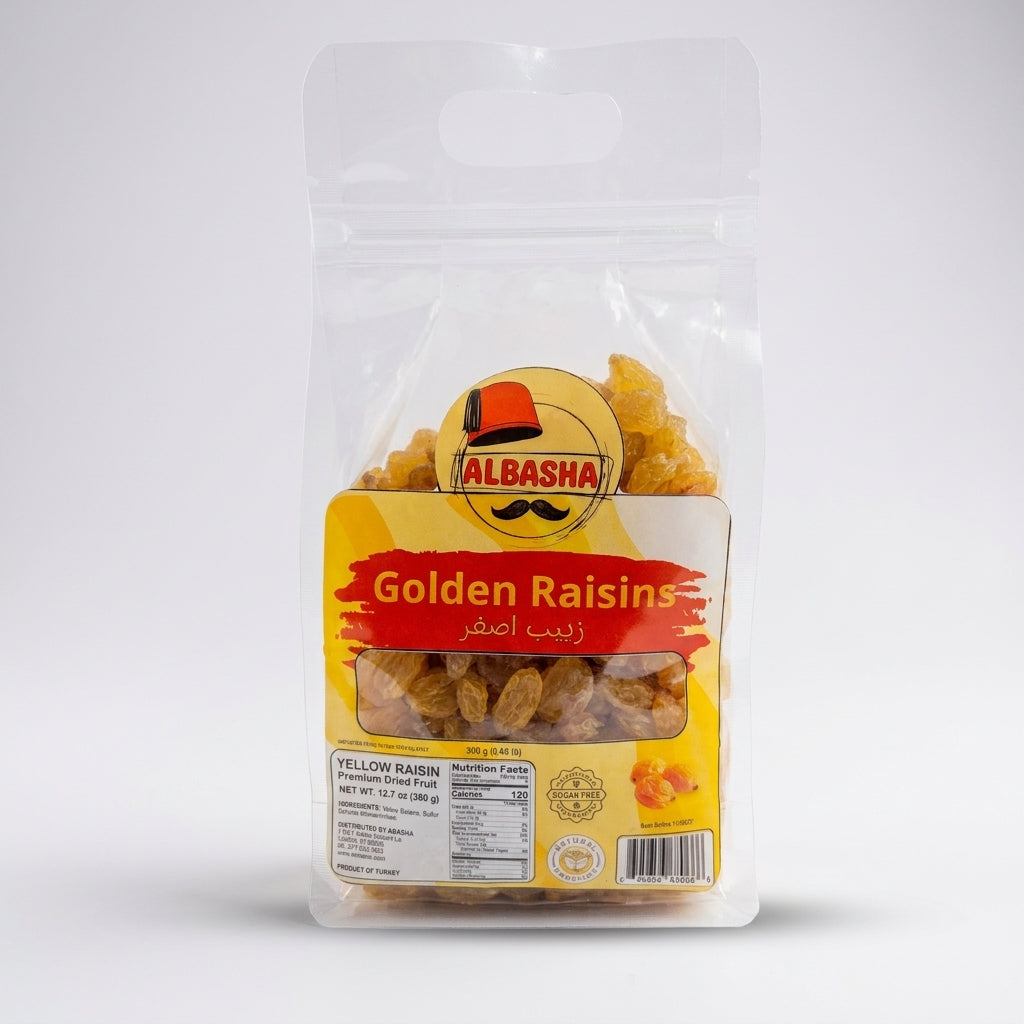 AlBasha Golden Raisins 500g - Premium Turkish Yellow Dried Fruit