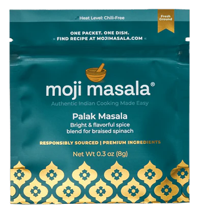 Vegan Indian Spice Gift Set – Spinach Curry, Cauliflower Curry & Potato Curry | 3 Plant-Based Dishes, Pre-Measured | moji masala®