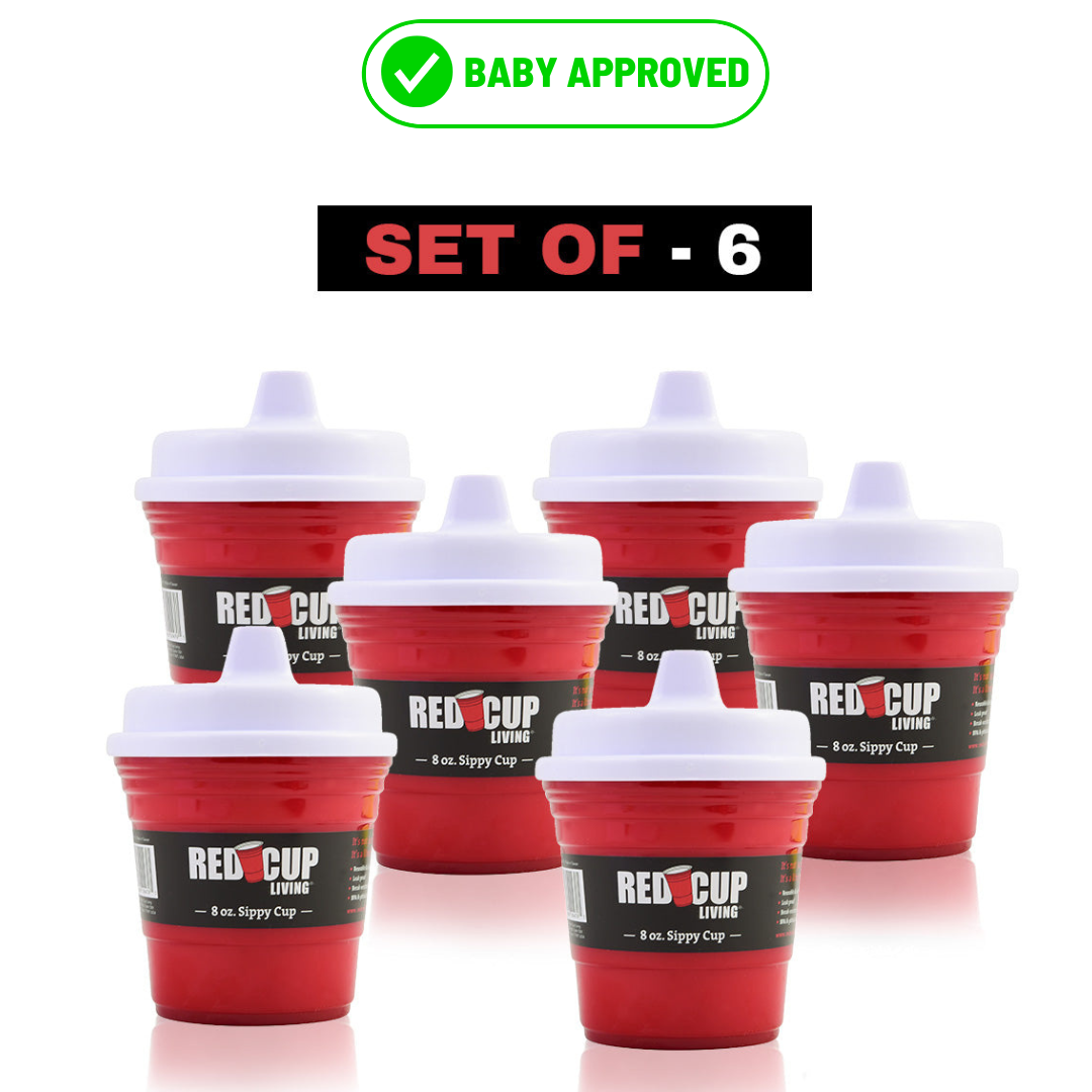 RedCupLiving 8oz BPA-Free Toddler Sippy Cup with Handle & Leak-Proof Lid