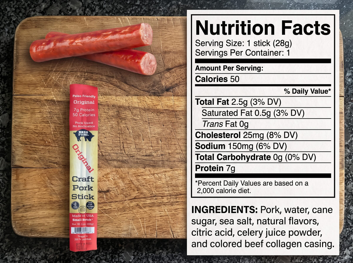 Craft Pork Snack Stick Sampler (3 sticks total)