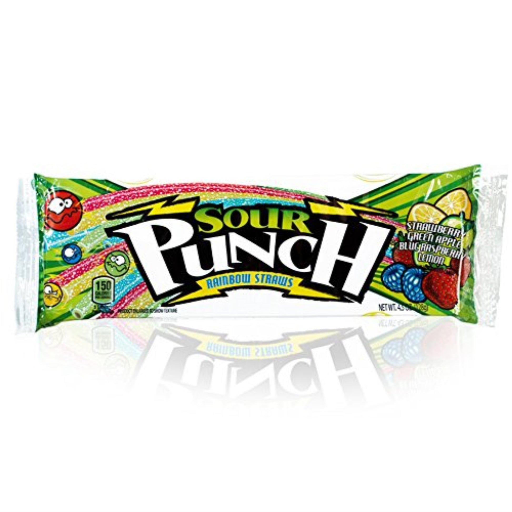 9073641 CANDY STRW SOUR PCH4.5OZ Sour Punch Rainbow Straws Candy 4.5 oz (Pack of 24)