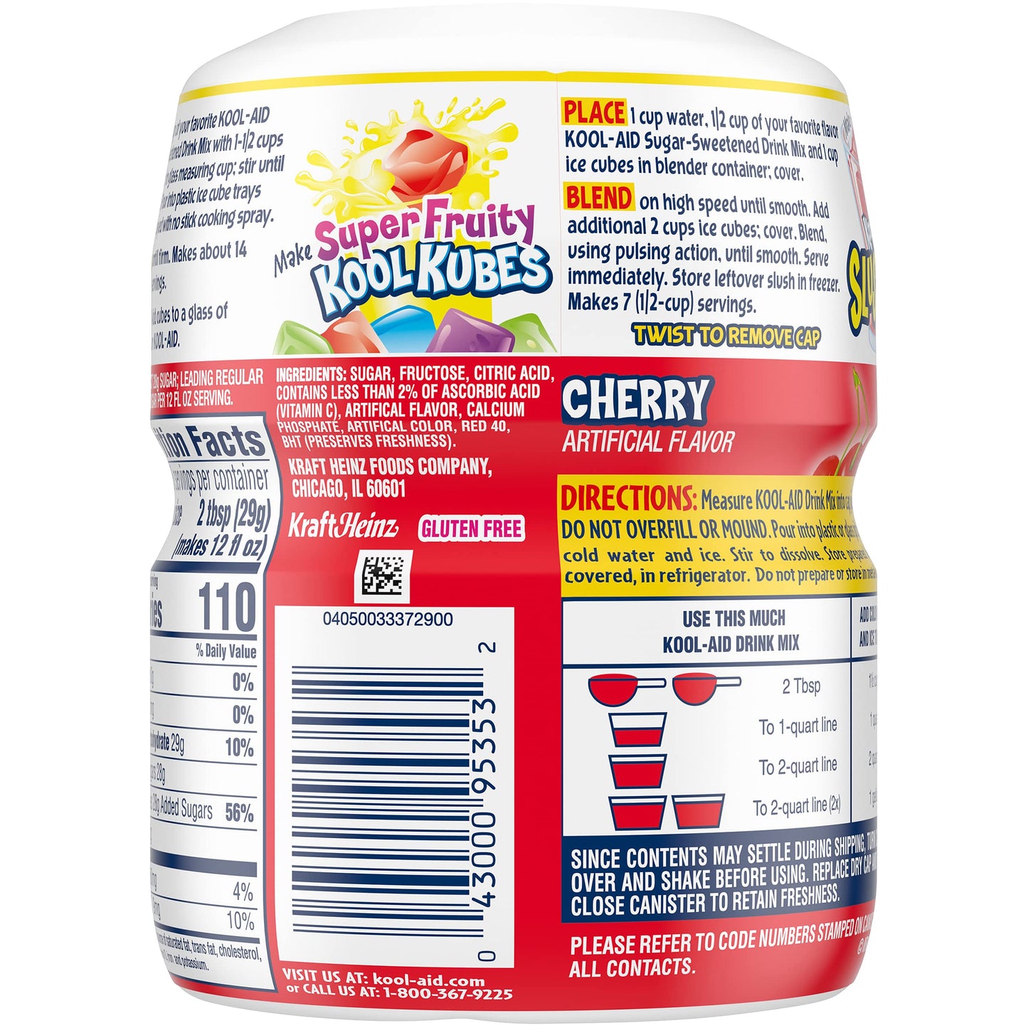Kool-Aid Cherry Drink Mix, 19oz (Pack of 2), 1.18 Pound Total, Model 043000953532