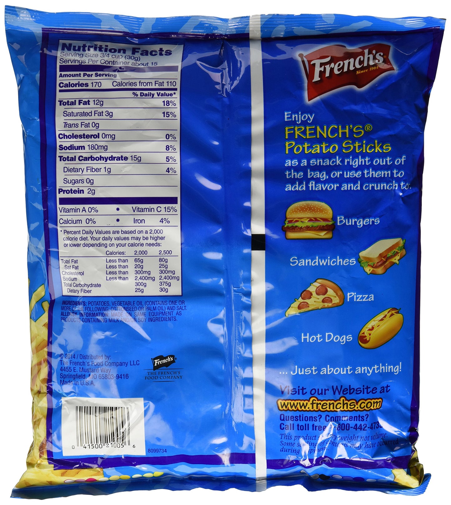 French'S Potato Sticks - Original: 16 Oz Bag