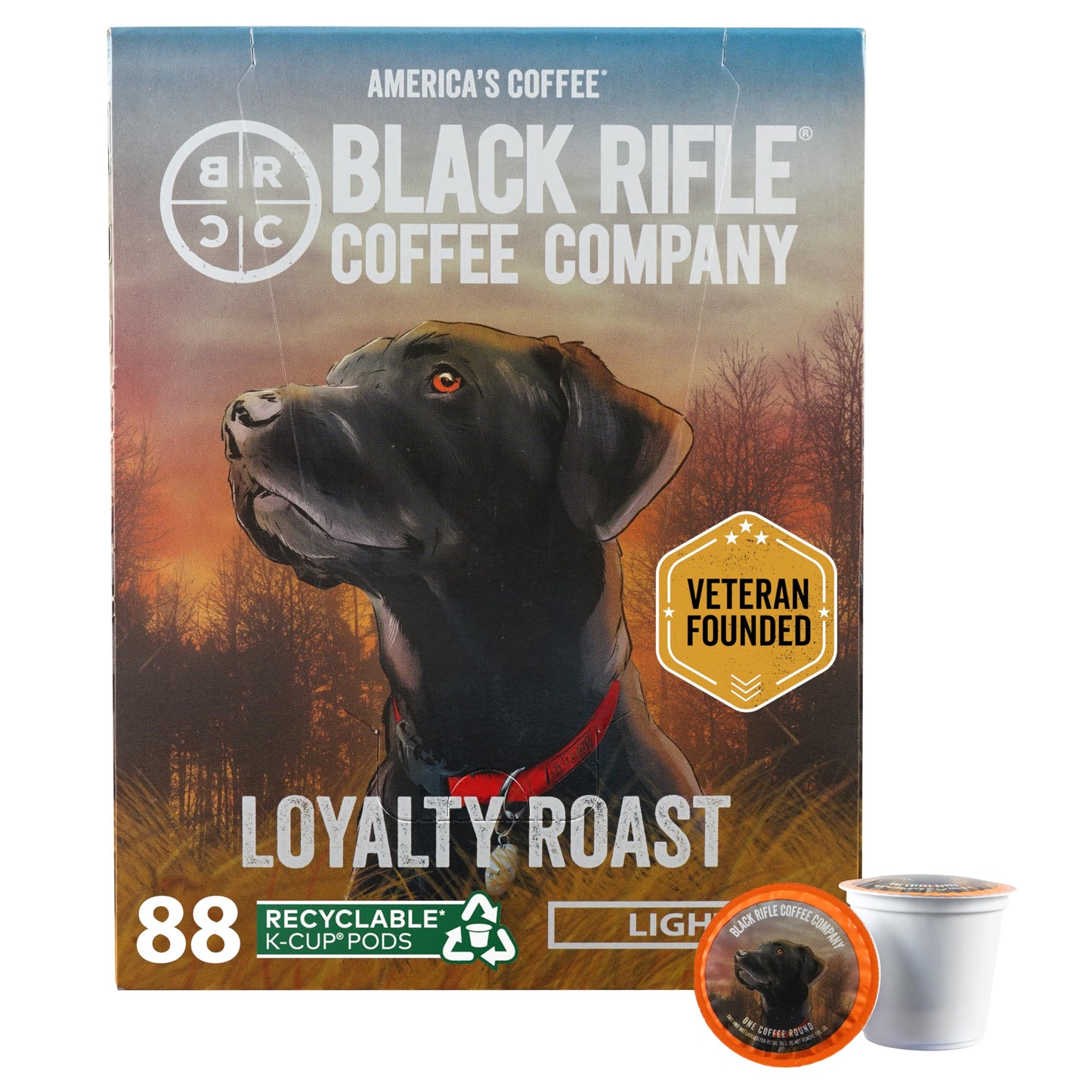 Black Rifle Coffee Company Single Serve Coffee Pods, Loyalty Roast, Light Roast, 88 Count