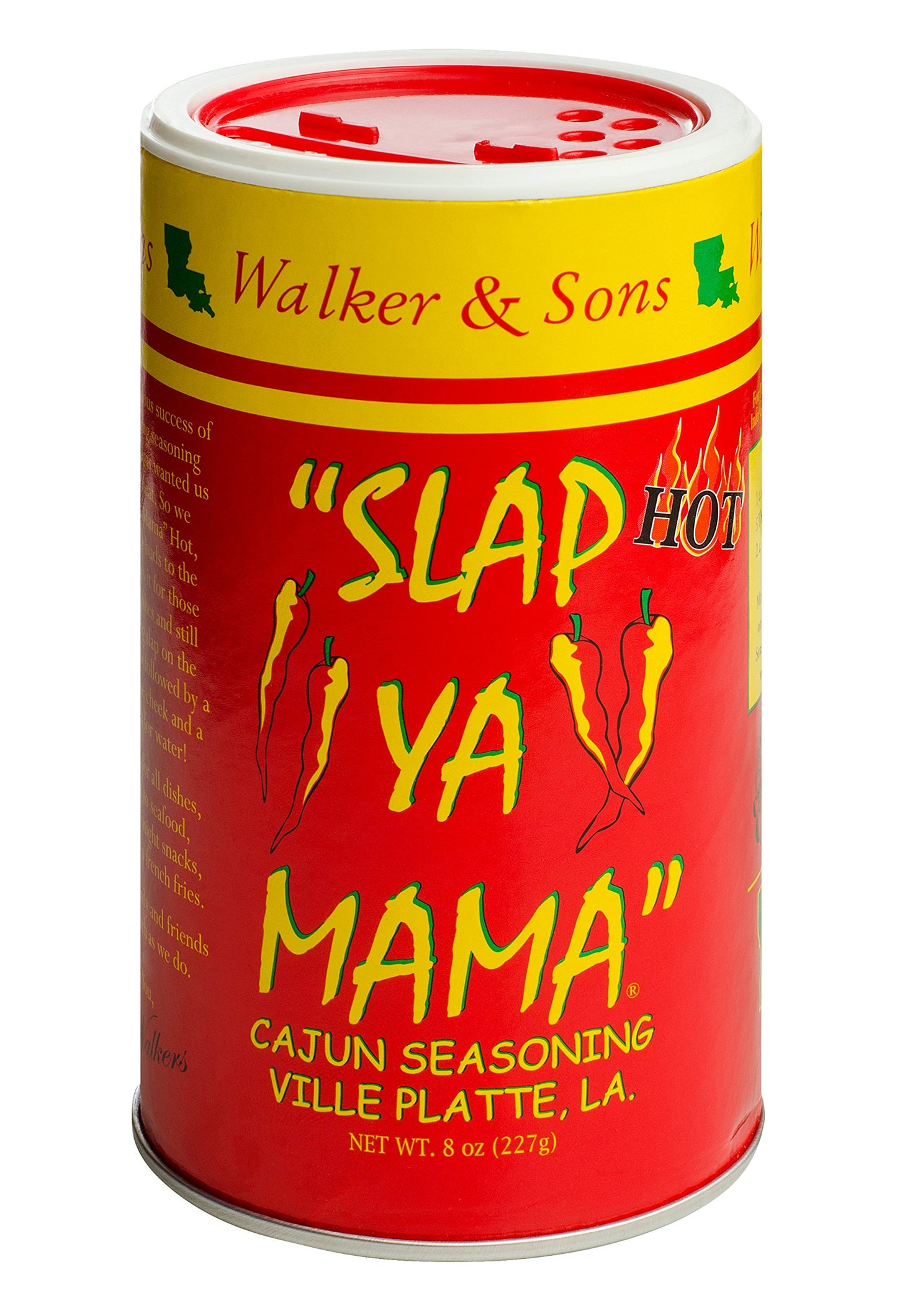 Slap Ya Mama Louisiana Style Cajun Seasoning, Hot Blend, Msg Free And Kosher, 8 Ounce Can, Pack Of 12