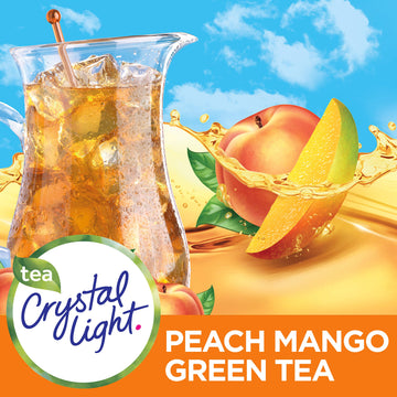 Crystal Light Peach Mango Green Tea Drink Mix, 10-Quart Box