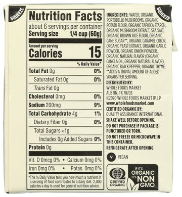 365 By Whole Foods Market, Gravy Mushroom Organic, 12 Ounce