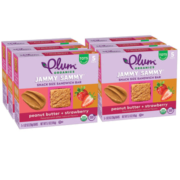 Plum Organics Jammy Sammy Snack Bars - Peanut Butter And Strawberry - 1.02 Oz Bars (Pack Of 30) - Organic Toddler Food Snack Bar