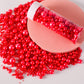 Kasvan Red Pearl Sugar Sprinkles - Edible Candy Pearls 130G/4.58 Oz, Mix Size, Baking Cake Decorations, Ice Cream Toppings And C