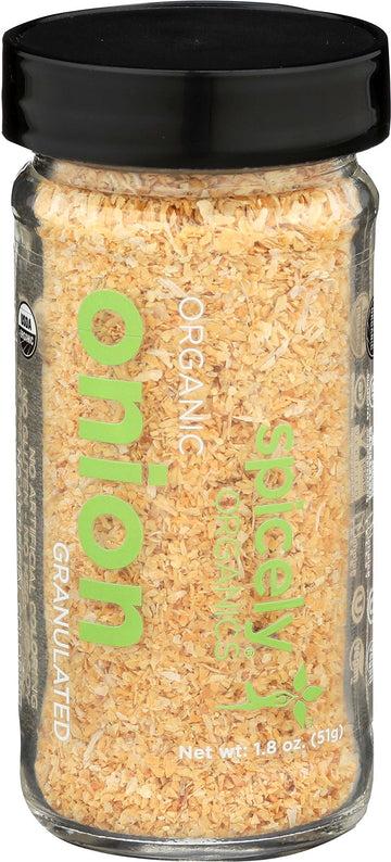 Spicely Organic Onion Granulates 1.80 Ounce Jar Certified Gluten Free