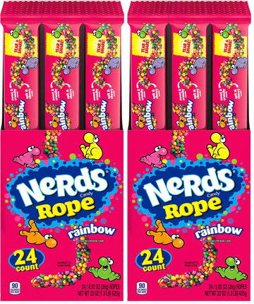 Nerds Rope Candy, Rainbow, 0.92 Ounce (Pack of 48)