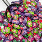 Dubble Bubble Assorted Fruit Flavor Gum - 1 Pound Bulk Bag of 3 Flavor Individually Wrapped Bubble Gum - G  Watermelon  Apple - Chewing Bubble Gum Holiday Candy(Approx. 70 Pieces)