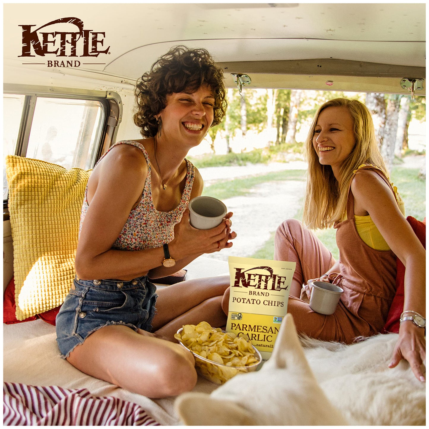 Kettle Brand Potato Chips, Parmesan Garlic Kettle Chips, 8.5 Oz
